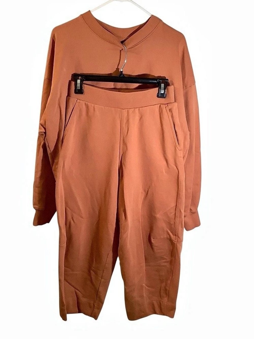 COS Cotton Track Pants Set in Coral